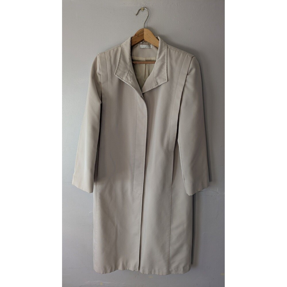 FORECASTER  Overcoat Trench Coat Dress tan, beige Women’s size 9/10 90s VTG